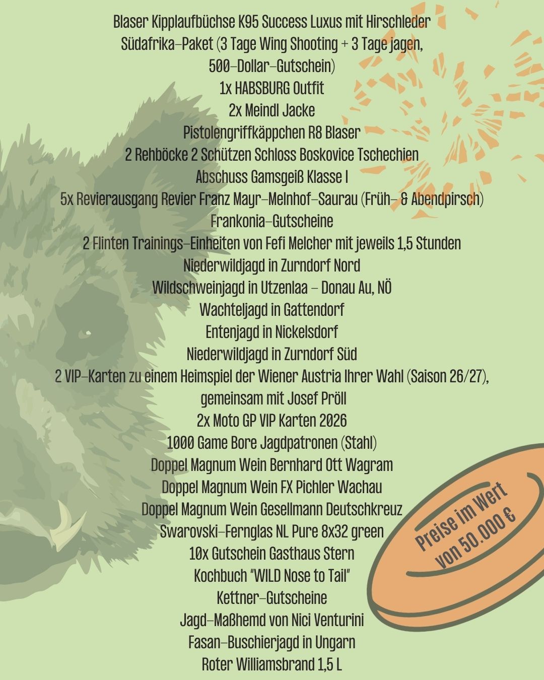 Preisliste Charity Shooting 2026 - Österreichische Wildtierstiftung